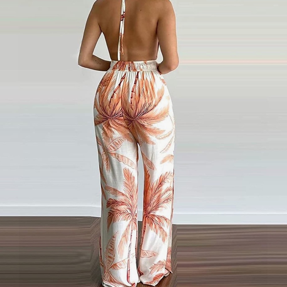 backless halter jumpsuit
